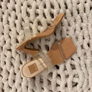 Dolce Vita Clear Strap Tan Heels